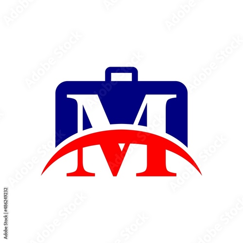 letter M business briefcase logo template