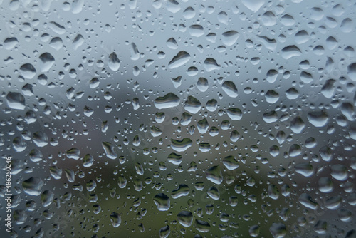 Raindrops on the window pane