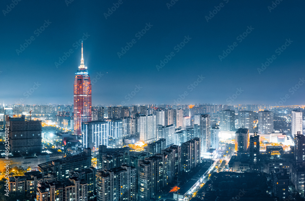 Fototapeta premium Night view of Changzhou City, Jiangsu Province, China