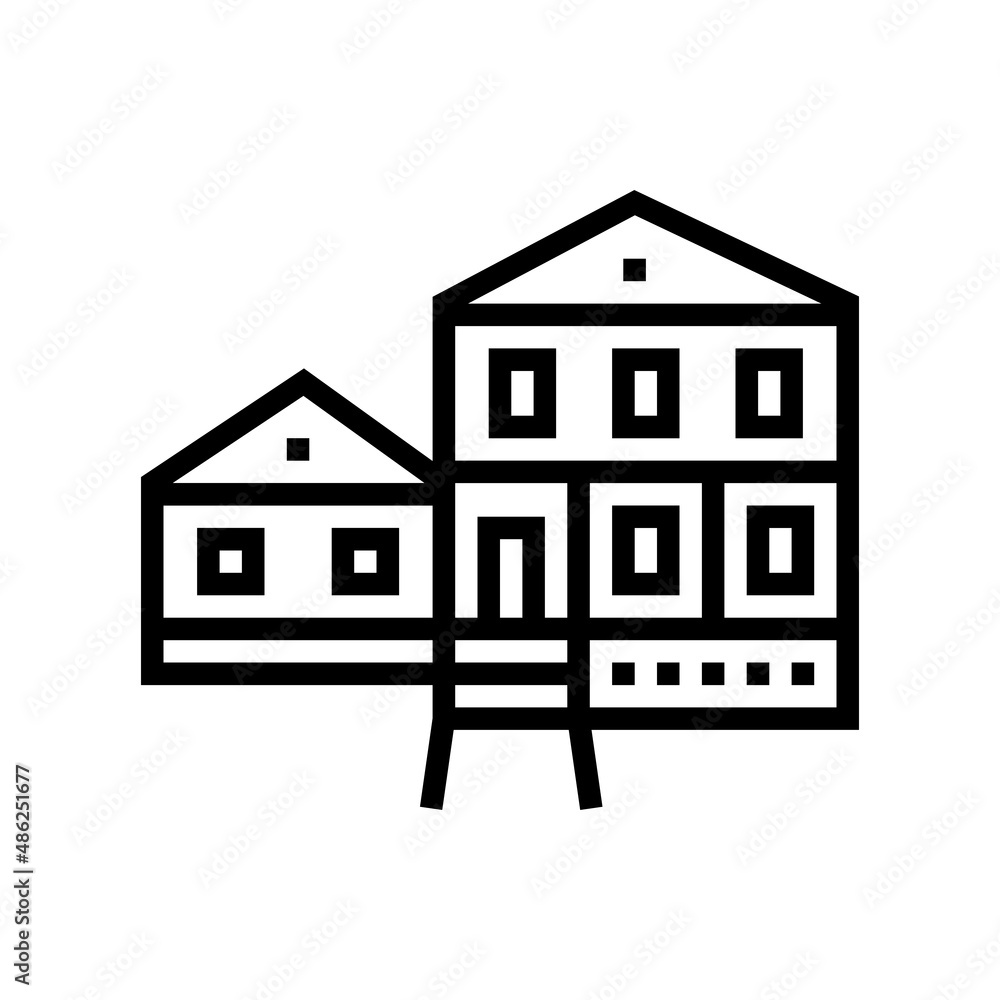 farmhouse building line icon vector. farmhouse building sign. isolated contour symbol black illustration