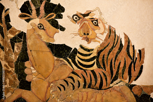 Canvas Print Domus romana, opus sectile, 4th century after Christ, Museo della Civiltà, Roma,