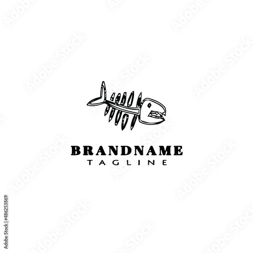 Wallpaper Mural fish bone logo cartoon design template icon black isolated vector illustration Torontodigital.ca