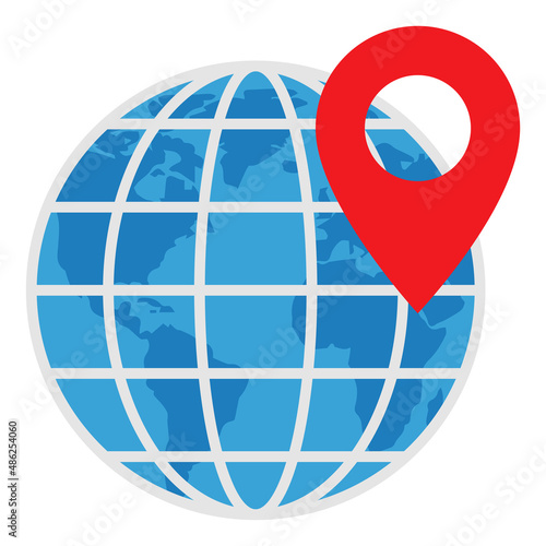 Global Location - Flat color icon.