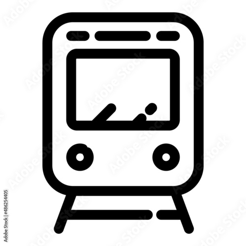 Train Flat Icon Isolated On White Background