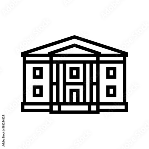 greek revival house line icon vector. greek revival house sign. isolated contour symbol black illustration