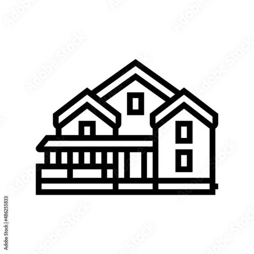 cottage house line icon vector. cottage house sign. isolated contour symbol black illustration