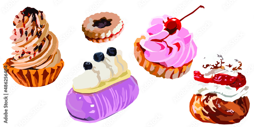 hand drawn illustration of various tasty sweet food, paistry hand drawn illustration of various tasty sweet food, paistry