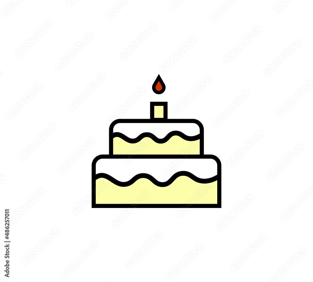 Birthday cake icon .simple cake icon. Flat design style Birthday cake icon .simple cake icon. Flat design style