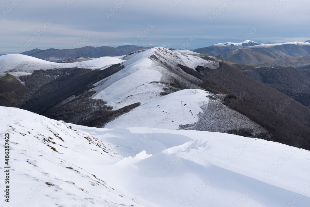 Snowy mountains in the Navarrese Pyrenees