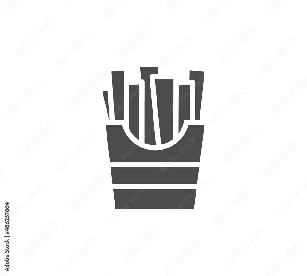 French Fries icon on white background.