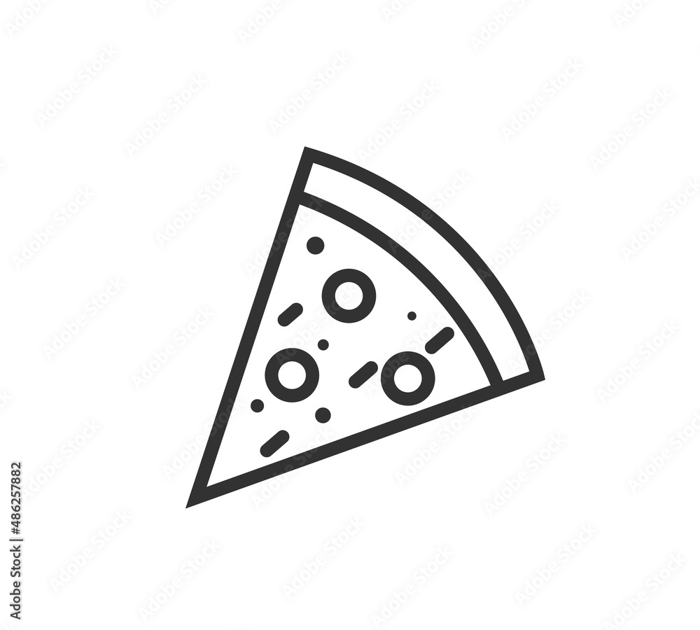 Pizza slice outline style vector icon
Pizza slice outline style vector icon