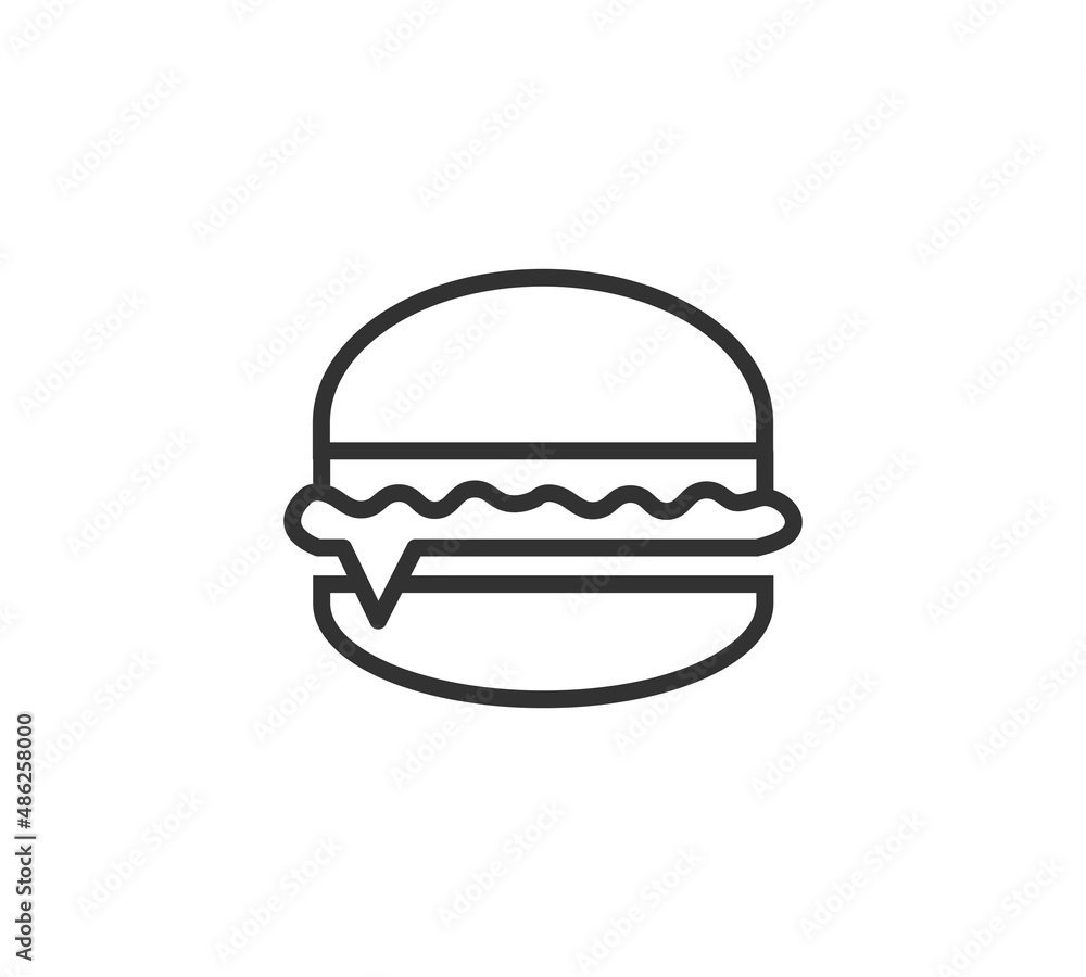 Burger Icon Vector Illustration. simple line burger icon. Burger Icon Vector Illustration. simple line burger icon.