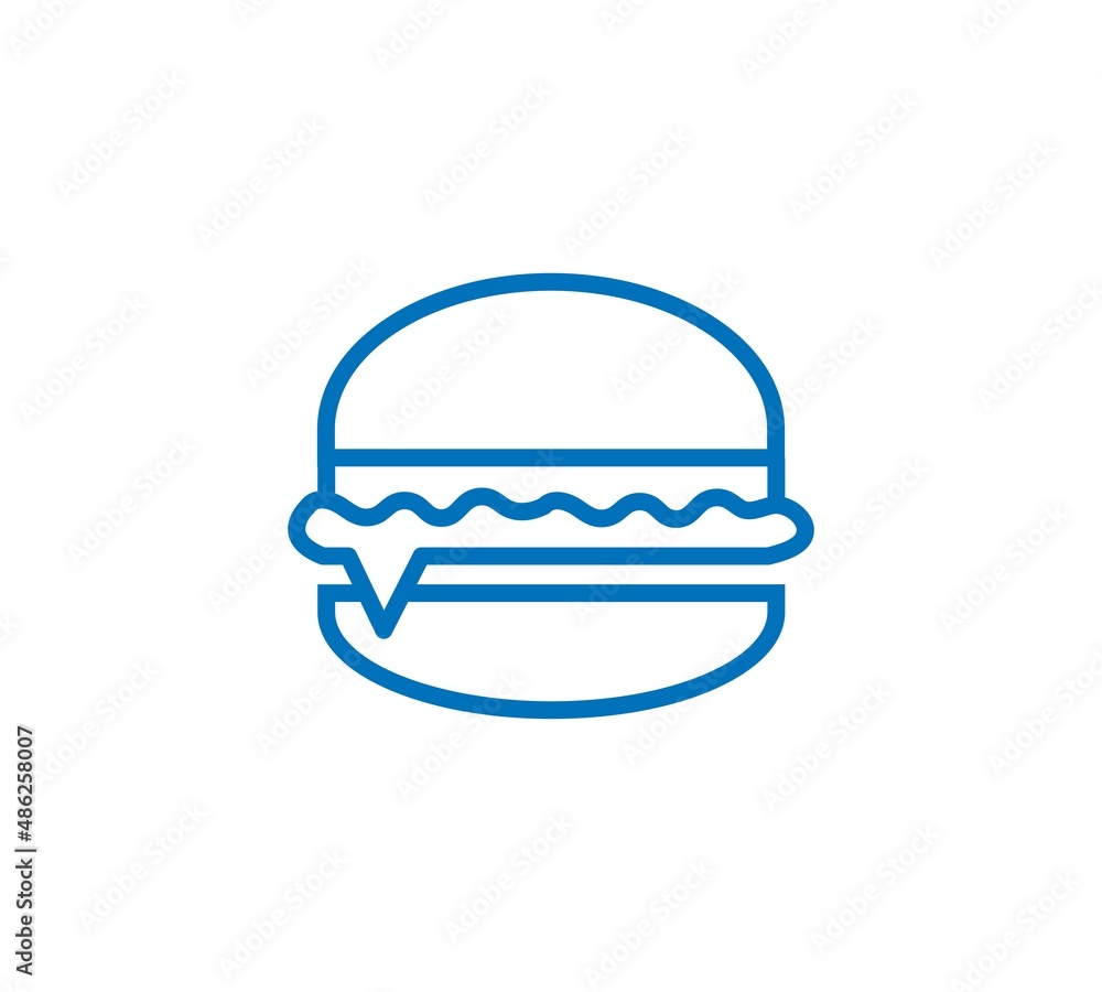 Burger Icon Vector Illustration Logo Template. simple line burger icon. Burger Icon Vector Illustration Logo Template. simple line burger icon.