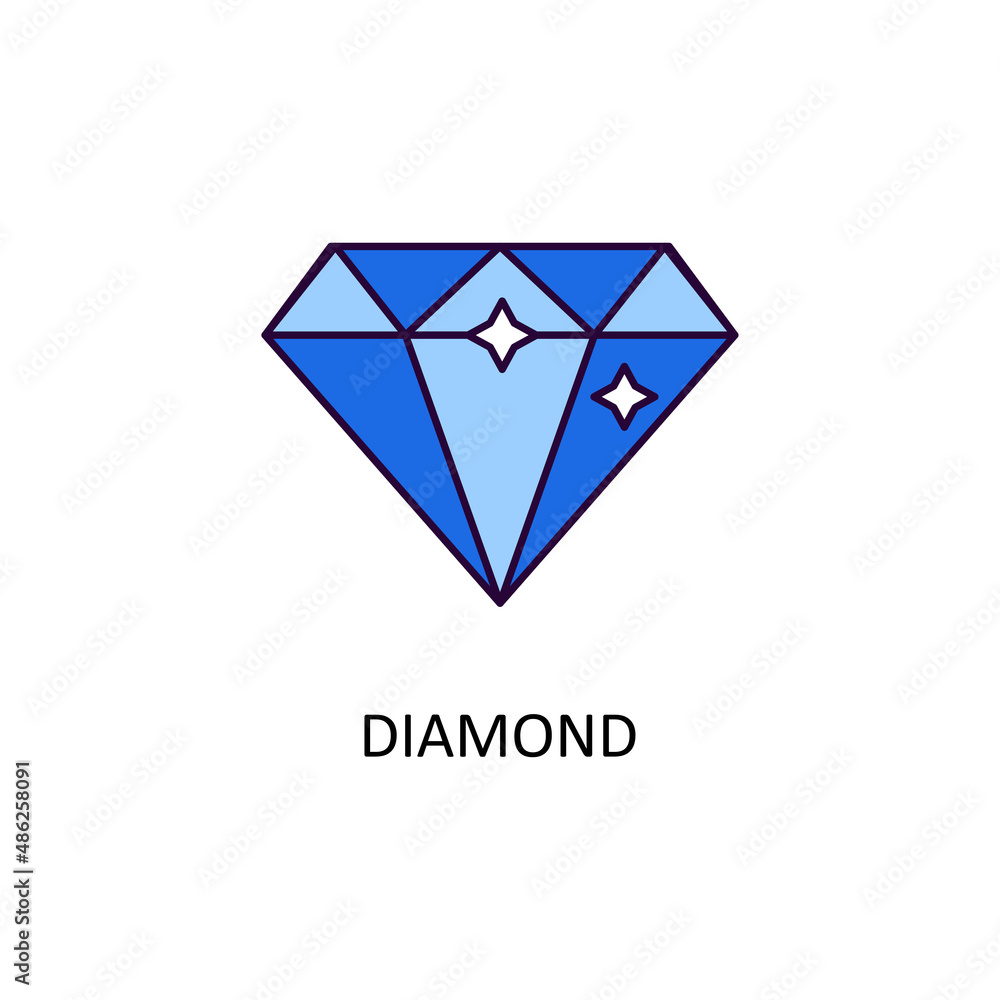Naklejka premium Diamond Vector Filled Outline Icon Design illustration. Banking and Payment Symbol on White background EPS 10 File