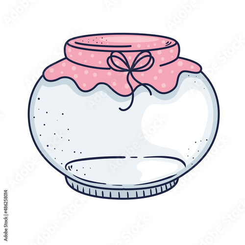mason jar with cloth cap