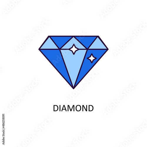 Diamond Vector Filled Outline Icon Design illustration. Banking and Payment Symbol on White background EPS 10 File