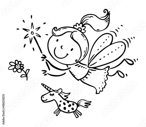 Child in costume of fairytale character like fairy