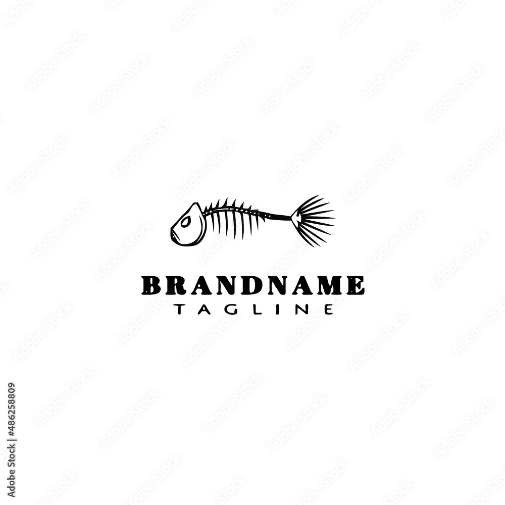fish bone logo cartoon icon design template black isolated vector illustration fish bone logo cartoon icon design template black isolated vector illustration