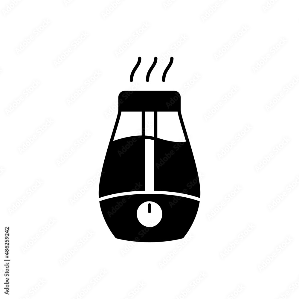 humidifier icon in black flat glyph, filled style isolated on white background humidifier icon in black flat glyph, filled style isolated on white background