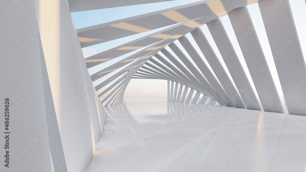 Architectural background rotating geometric tunnel 3d rendering Architectural background rotating geometric tunnel 3d rendering