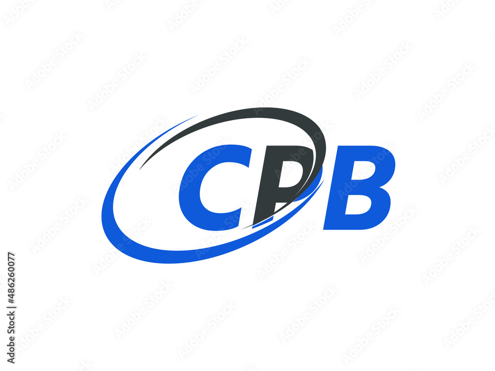 CPB letter creative modern elegant swoosh logo design