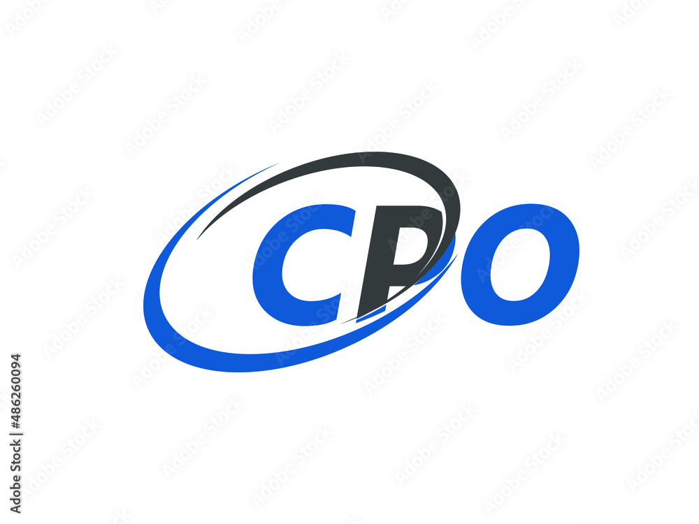 CPO letter creative modern elegant swoosh logo design CPO letter creative modern elegant swoosh logo design
