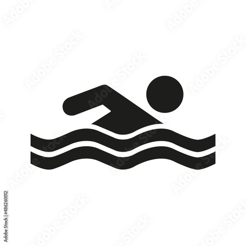 Bathing. Bathing is prohibited. Vector image. Swimming.