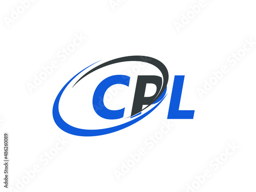 CPL letter creative modern elegant swoosh logo design