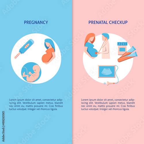 Pregnancy and prenatal checkup banner templates