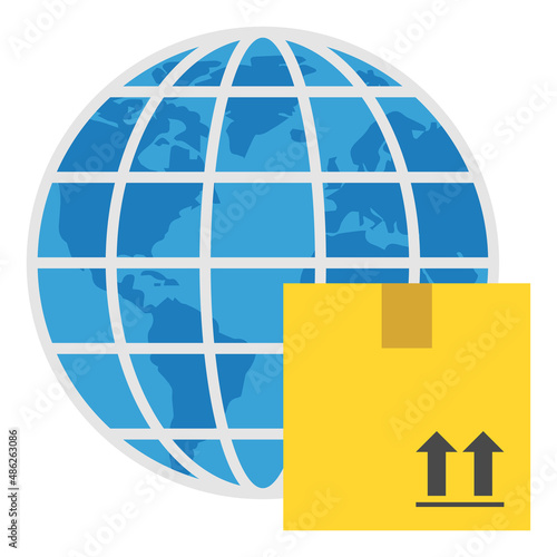 Worldwide Shipping - Flat color icon.