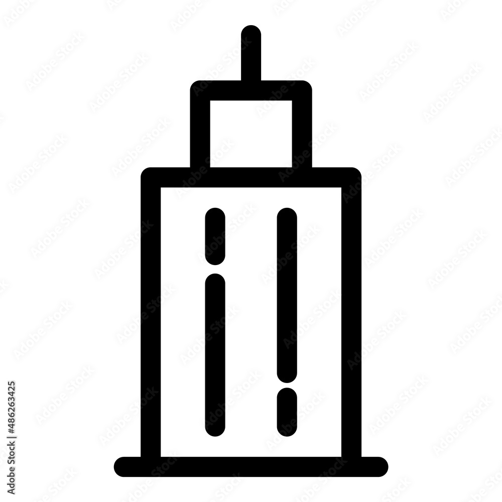 Obraz premium Skyscraper Flat Icon Isolated On White Background