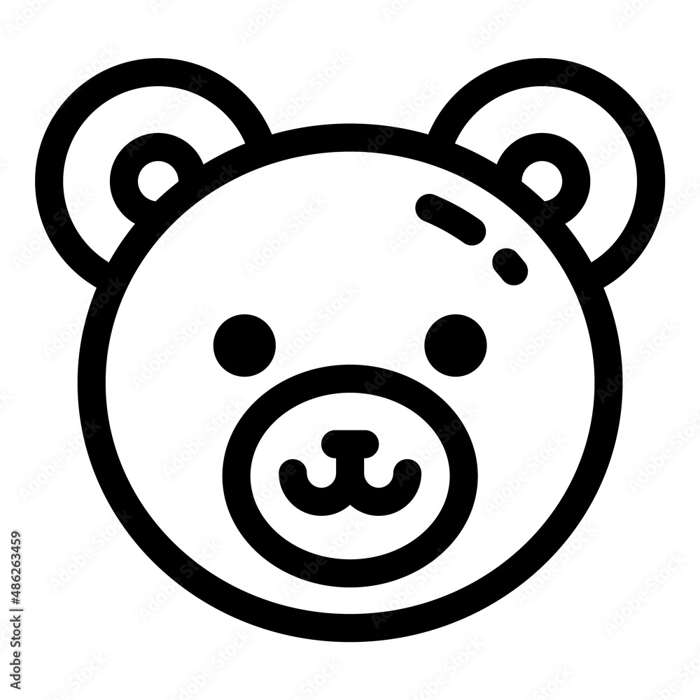 Fototapeta premium Teddy Bear Flat Icon Isolated On White Background