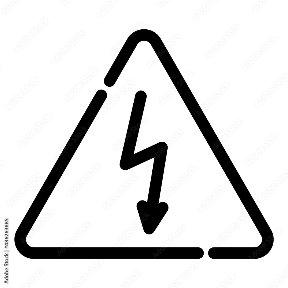 Danger Electricity Flat Icon Isolated On White Background Danger Electricity Flat Icon Isolated On White Background