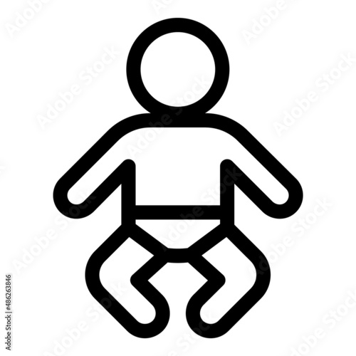 Baby Flat Icon Isolated On White Background