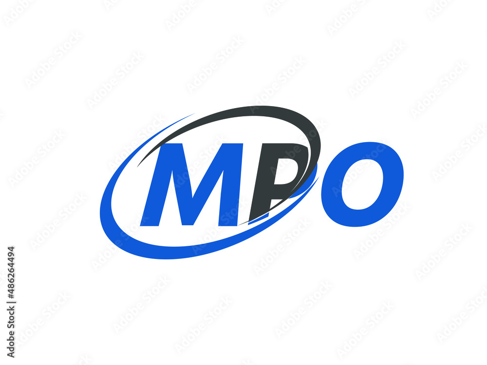 MPO letter creative modern elegant swoosh logo design MPO letter creative modern elegant swoosh logo design