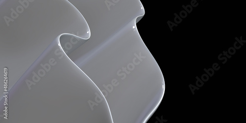 Foto a piece of cloth fluttering reflective ceramic wavy reflecting surface shining 3