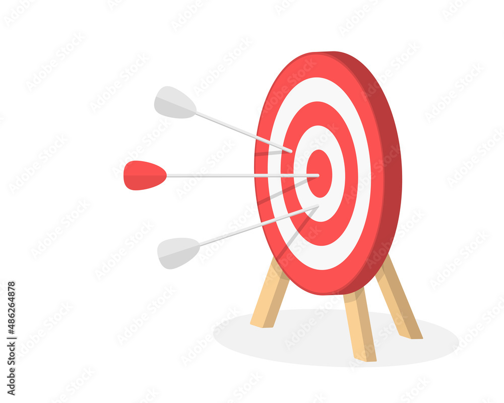 Red target with three arrows Red target with three arrows
