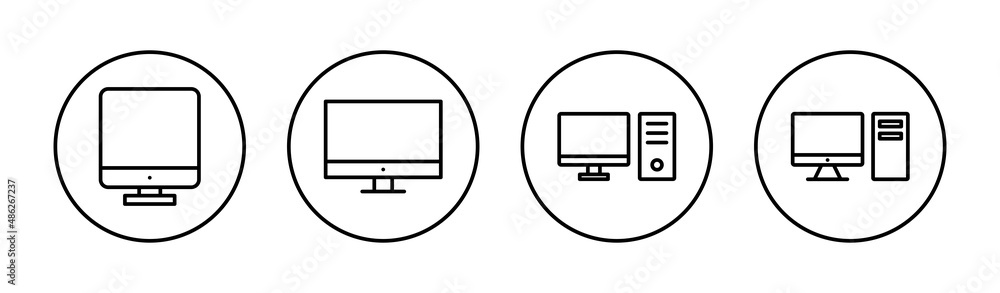 Computer icons set. computer monitor sign and symbol Computer icons set. computer monitor sign and symbol
