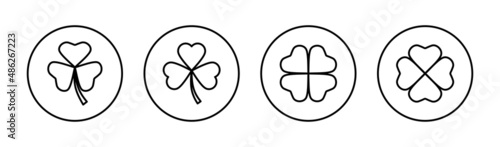Clover icons set. clover sign and symbol. four leaf clover icon.