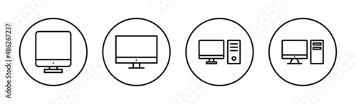 Computer icons set. computer monitor sign and symbol