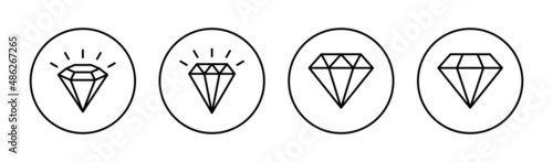 Diamond icons set. diamond gems sign and symbol