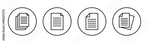 Document icons set. Paper sign and symbol. File Icon
