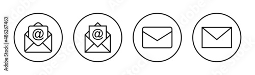 Mail icons set. email sign and symbol. E-mail icon. Envelope icon