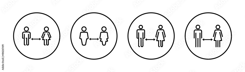Social distancings set. social distance sign and symbol. self quarantine sign Social distancings set. social distance sign and symbol. self quarantine sign