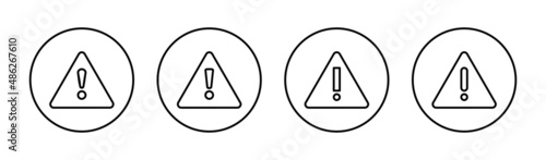 Exclamation danger icons set. attention sign and symbol. Hazard warning attention sign