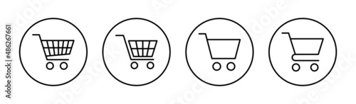 Shopping icons set. Shopping cart sign and symbol. Trolley icon