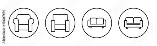 Sofa icons set. sofa sign and symbol. furniture icon