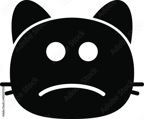cat sad face Glyph Icon