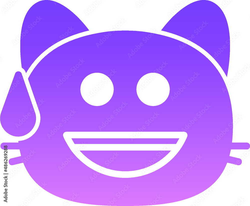 cat sweating Glyph Gradient cat sweating Glyph Gradient