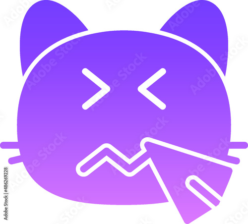 cat sneezing Glyph Gradient